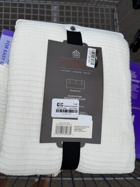 Heart & home by Magnolia white waffle cotton shower curtain new in package